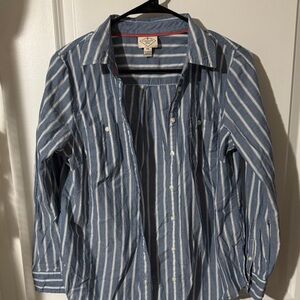 St. John's Bay Blue and White Striped Shirt Jacket